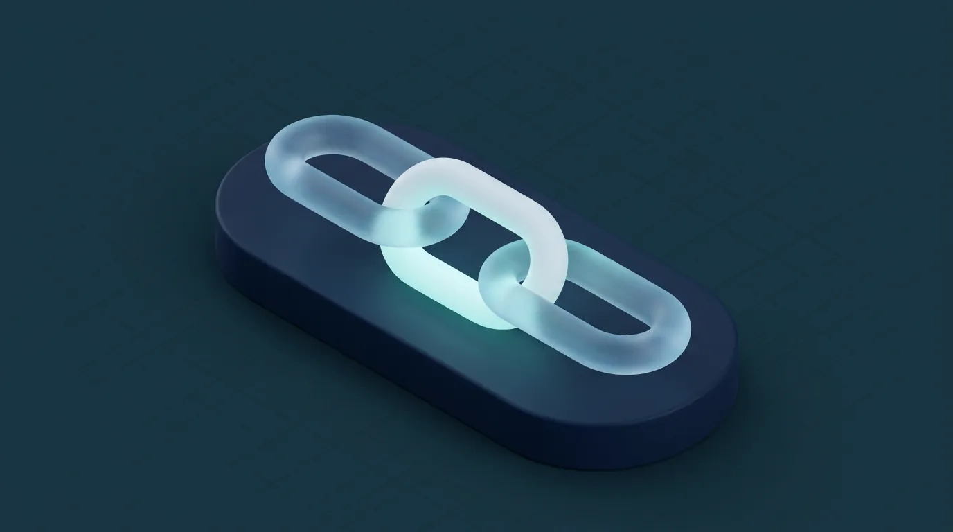 Illustration dreier ineinandergreifender Kettenglieder als Sinnbild für Backlinks